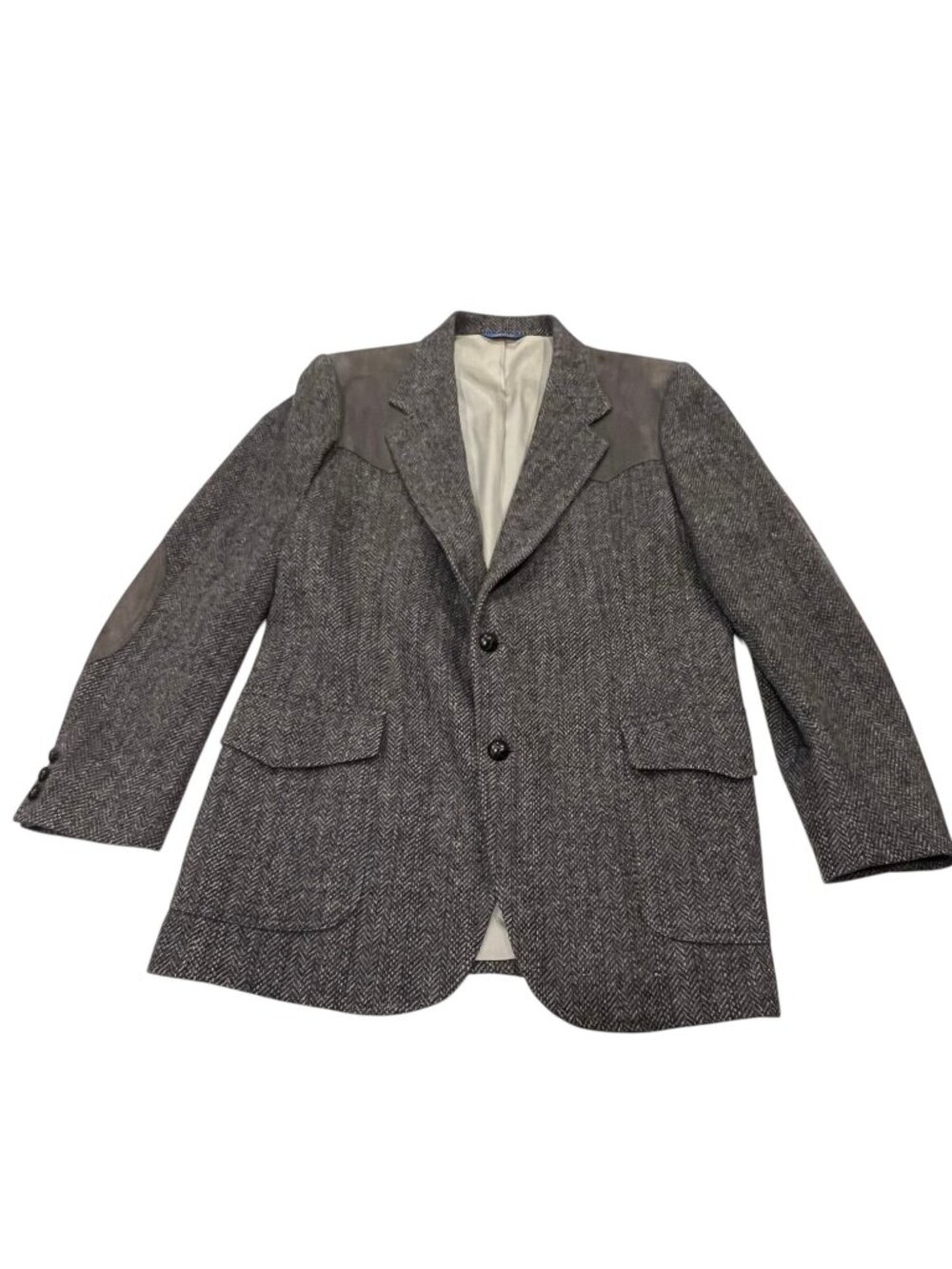 Pendleton Vtg Western-style Sport Coat, Gray Herringbone, 42L